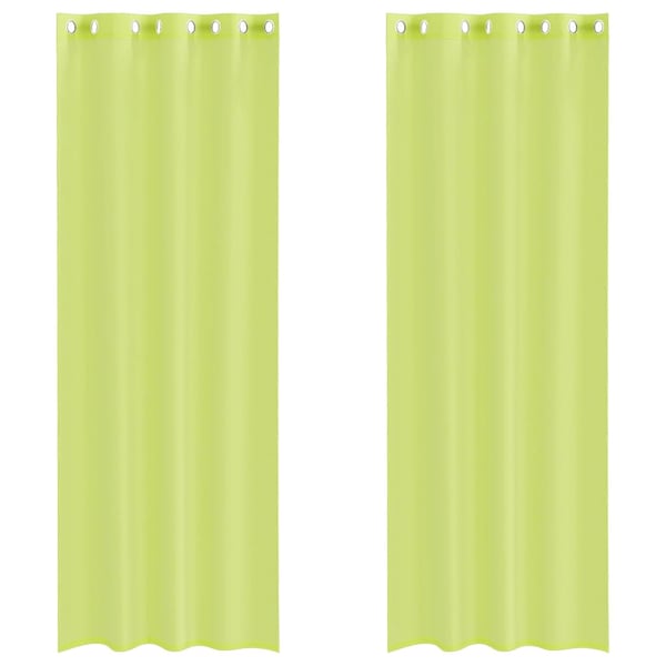 vidaXL Voilegardiner med grommets 2 stk eplegrønn 140x260 cm