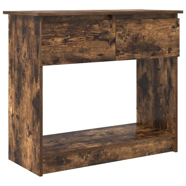 vidaXL konsollbord med skuffer røkt eik 85,5x38,5x74,5 cm