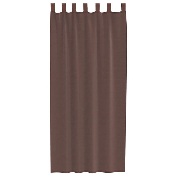 vidaXL Voile gardiner med stanglommer 2 stk brun