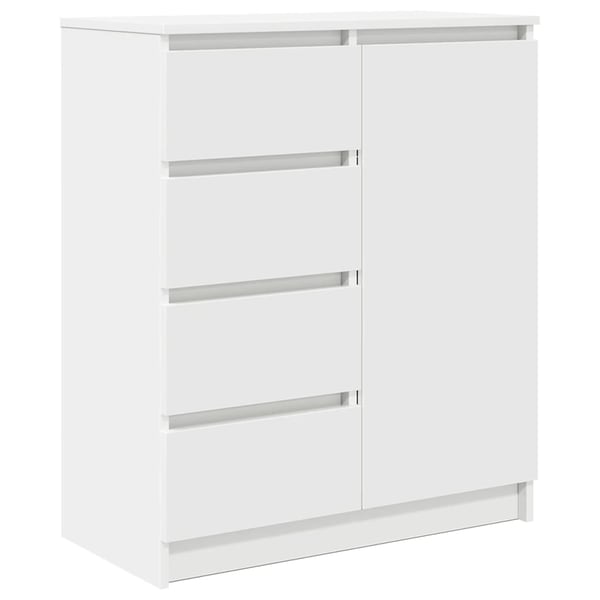 vidaXL Skjenk med skuffer hvit 71x35x84 cm konstruert tre