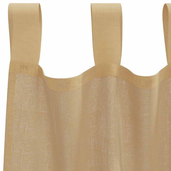vidaXL Voile gardiner med stanglommer 2 stk sand
