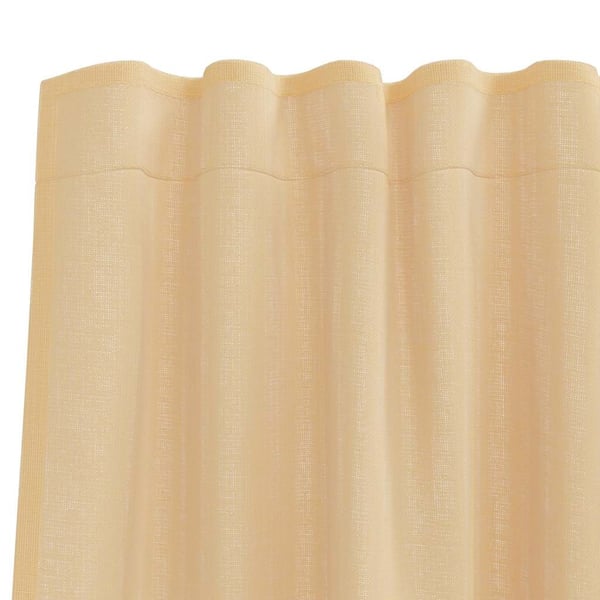 vidaXL Voile gardiner med stanglommer 2 stk sand