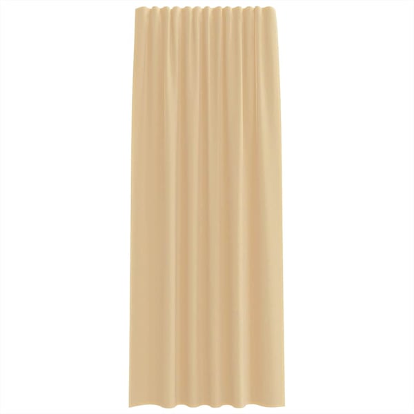 vidaXL Voile gardiner med stanglommer 2 stk sand