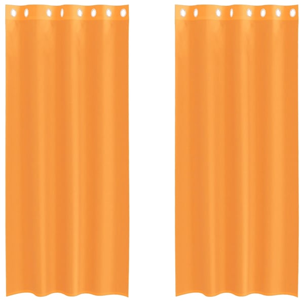 vidaXL voile-gardiner med øskner 2 stk. 140x245 cm orange