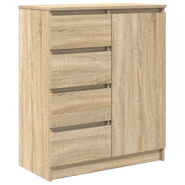 vidaXL Skjenk med skuffer sonoma eik 71x35x84 cm konstruert tre