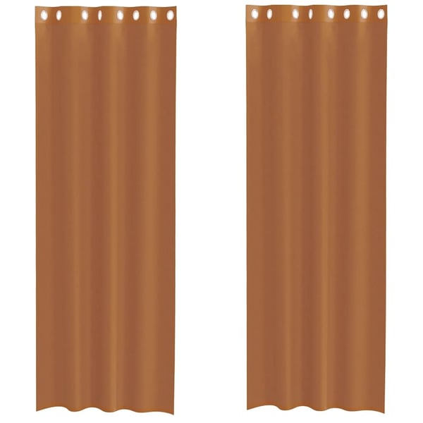 vidaXL voile-gardiner med øskner 2 stk. terrakotta