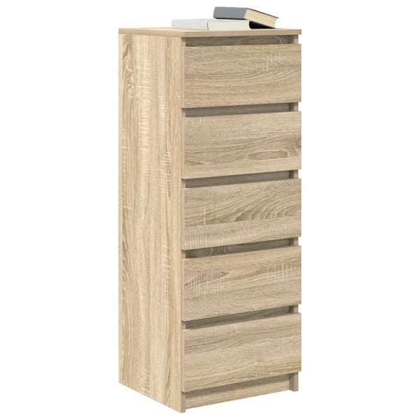 vidaXL Skjenk med skuffer sonoma eik 37,5x35x99 cm konstruert tre