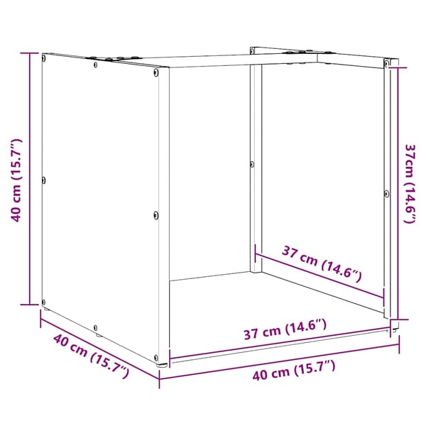 vidaXL Vedstativ 40x40x40 cm rustfritt stål