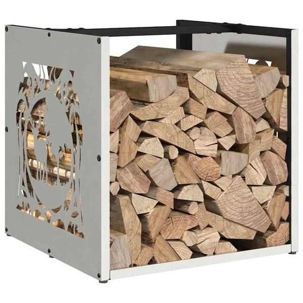 vidaXL Vedstativ 40x40x40 cm rustfritt stål