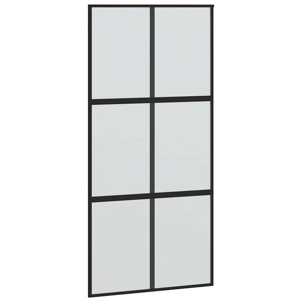 vidaXL Skyvedør med monteringssett svart 102,5x205 cm herdet glass