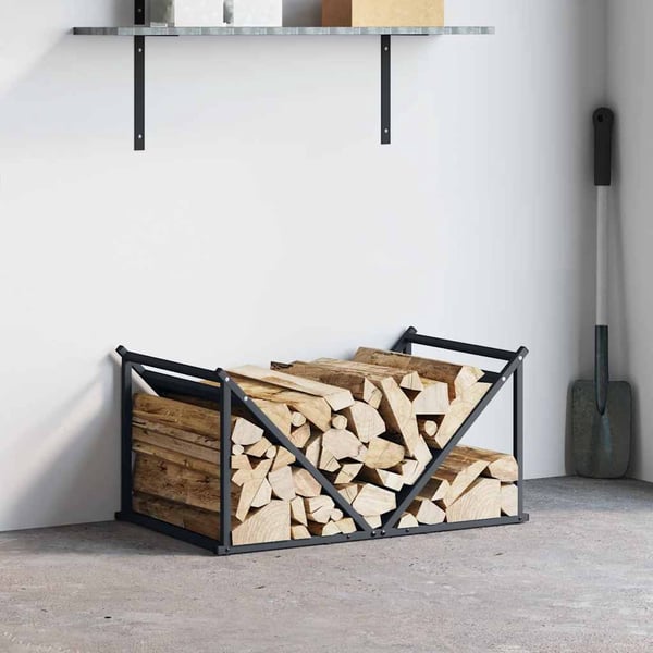 vidaXL Vedstativ antrasitt 70x43x34,5 cm kaldvalset stål