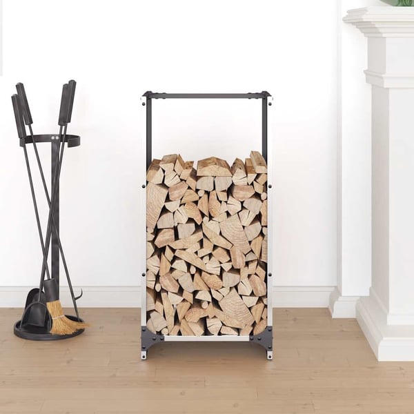 vidaXL Vedstativ 40x30x80 cm rustfritt stål