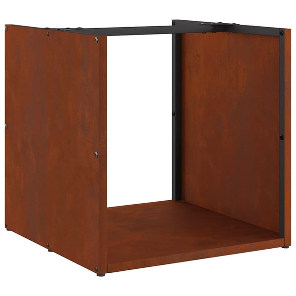 vidaXL Vedstativ 40x40x40 cm oksidert stål