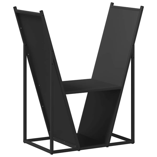 vidaXL Vedstativ svart 69,5x35x81 cm kaldvalset stål