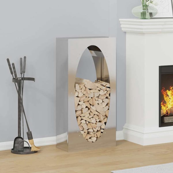 vidaXL Vedstativ 50x23x100 cm rustfritt stål