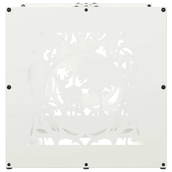 vidaXL Vedstativ hvit 40x40x40 cm kaldvalset stål