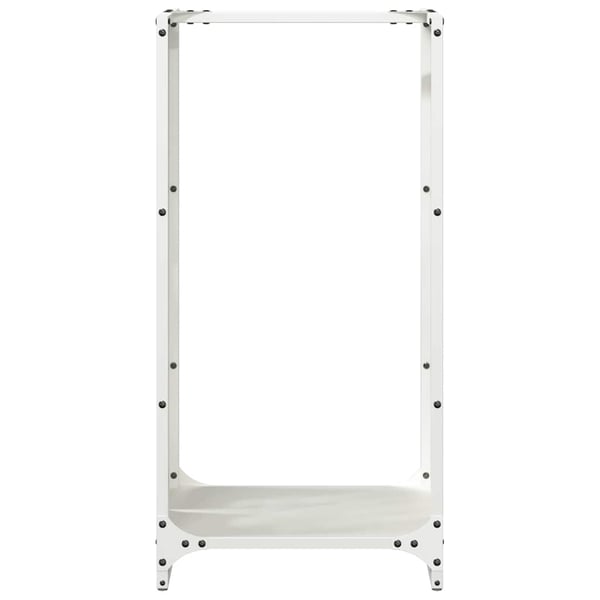 vidaXL brændestativ 40x30x80 cm koldvalset stål hvid