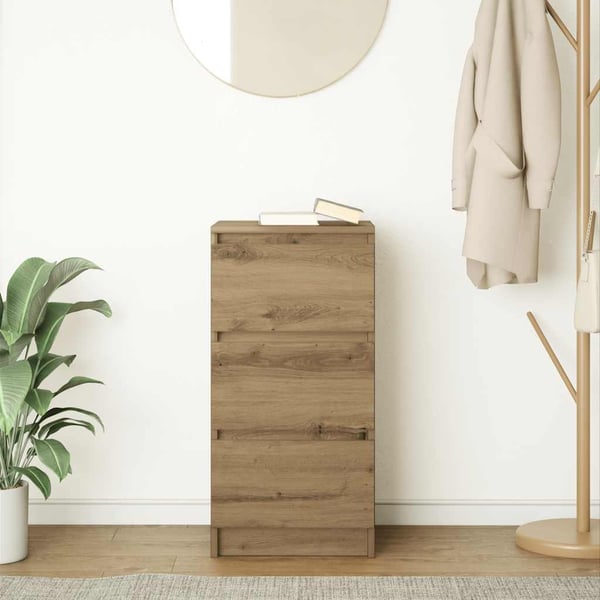 vidaXL Skjenk artisan eik 37,5x35x76 cm konstruert tre