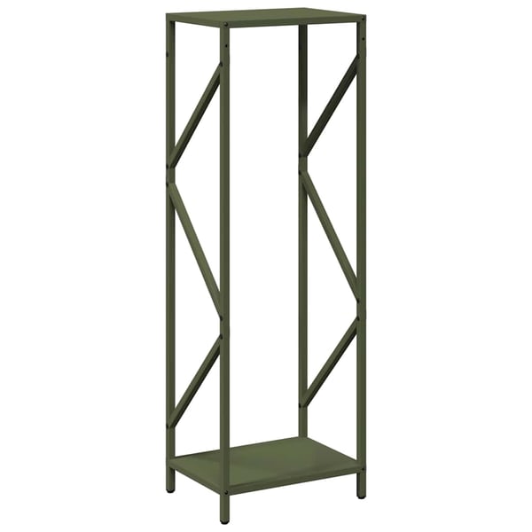 vidaXL Vedstativ olivengrønn 34x25x100 cm kaldvalset stål