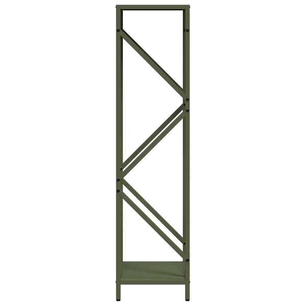 vidaXL Vedstativ olivengrønn 34x25x100 cm kaldvalset stål