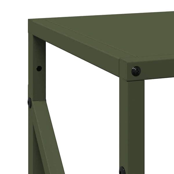 vidaXL Vedstativ olivengrønn 34x25x100 cm kaldvalset stål