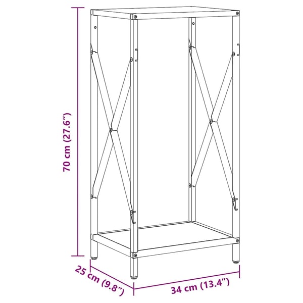 vidaXL Vedstativ hvit 34x25x70 cm kaldvalset stål