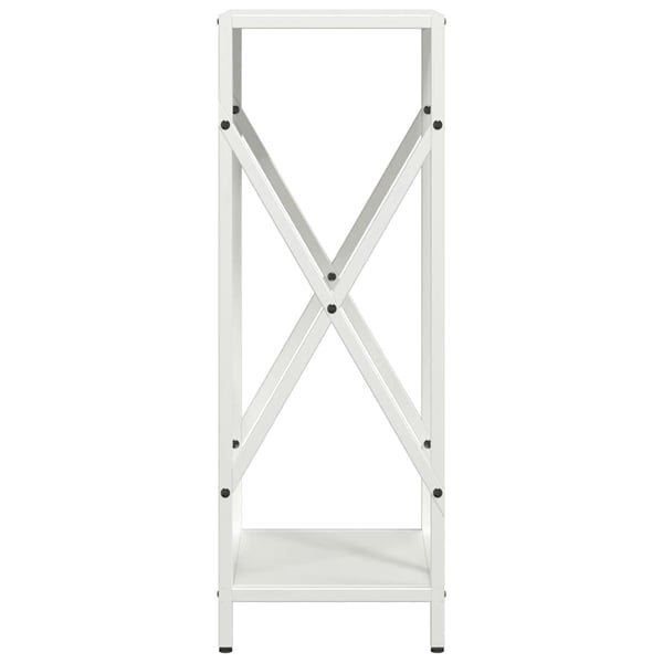 vidaXL Vedstativ hvit 34x25x70 cm kaldvalset stål