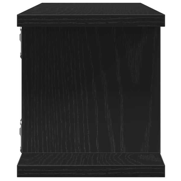 vidaXL væghylder 2 stk. 75x18x20 cm konstrueret træ sort egetræ