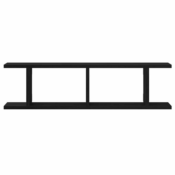 vidaXL væghylder 2 stk. 75x18x20 cm konstrueret træ sort egetræ