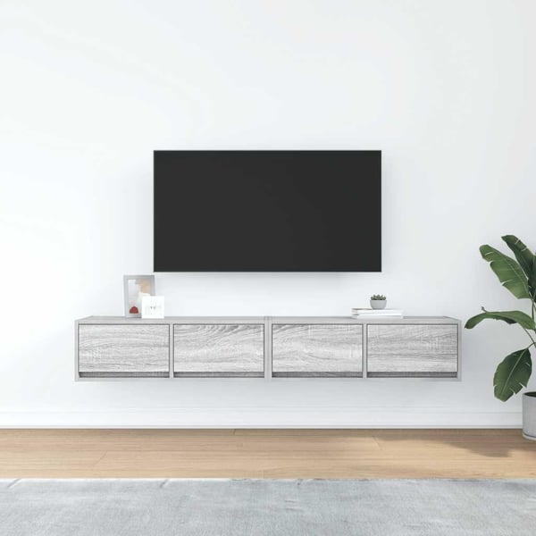 vidaXL TV-benker 2 stk grå sonoma 80x31x25,5 cm konstruert tre