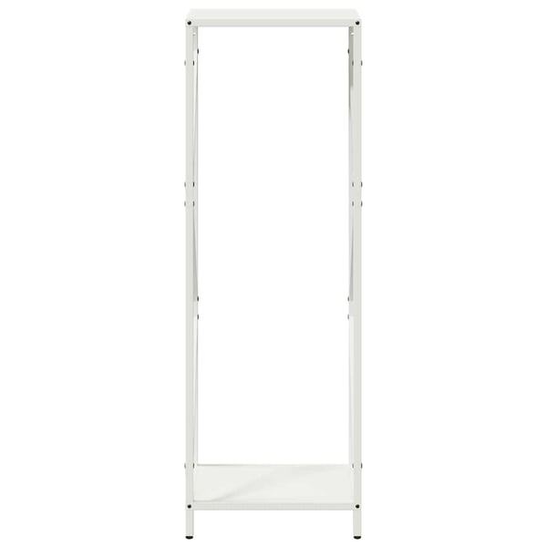 vidaXL Vedstativ hvit 34x25x100 cm kaldvalset stål