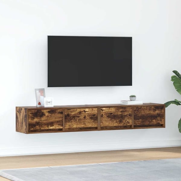 vidaXL TV-benker 2 stk røkt eik 80x31x25,5 cm konstruert tre
