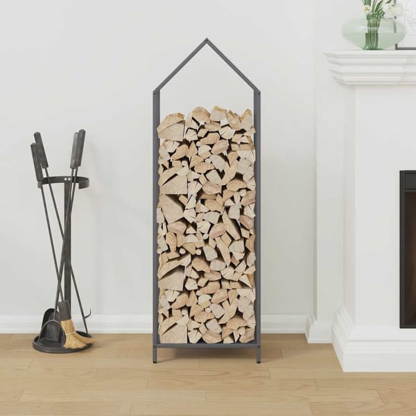 vidaXL Vedstativ antrasitt 40x25x120 cm kaldvalset stål