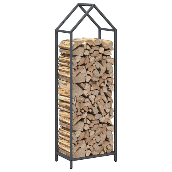 vidaXL Vedstativ antrasitt 40x25x120 cm kaldvalset stål