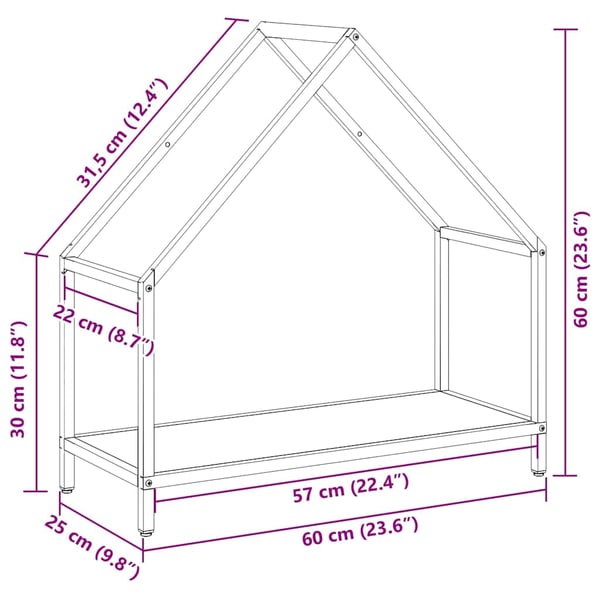 vidaXL Vedstativ svart 60x25x60 cm kaldvalset stål