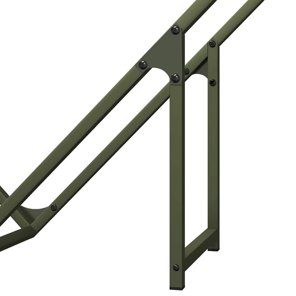 vidaXL Vedstativ olivengrønn 100x25x100 cm kaldvalset stål