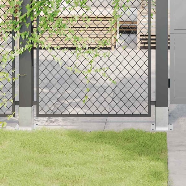 vidaXL Stolpebunner firkantet 12 stk sølv 81x81 mm galvanisert stål