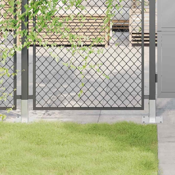 vidaXL Stolpebunner firkantet 4 stk sølv 51x51 mm galvanisert stål