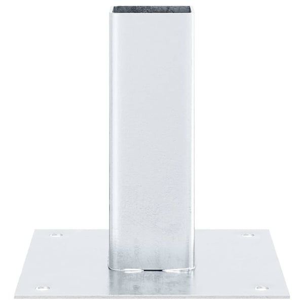 vidaXL Stolpebunner firkantet 12 stk sølv 51x51 mm galvanisert stål