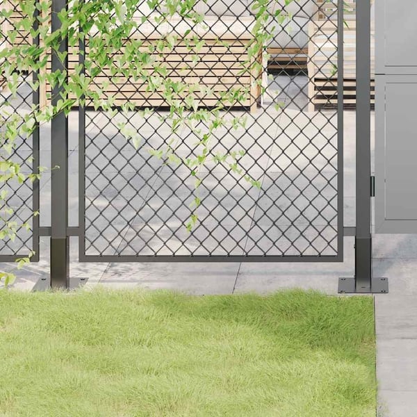 vidaXL Stolpebunner firkantet 12 stk 46x46 mm pulverlakkert stål
