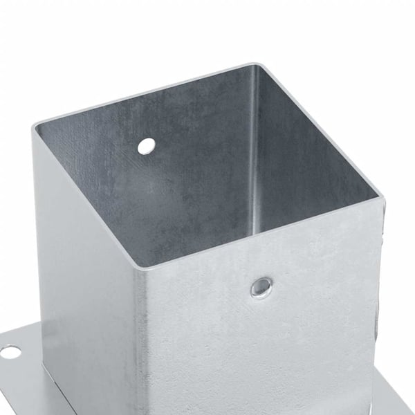 vidaXL Stolpebunner firkantet 4 stk sølv 121x121 mm galvanisert stål