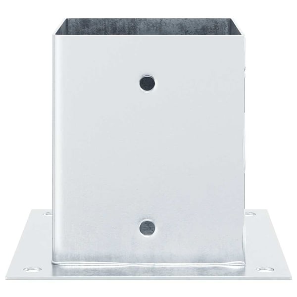 vidaXL Stolpebunner firkantet 4 stk sølv 121x121 mm galvanisert stål