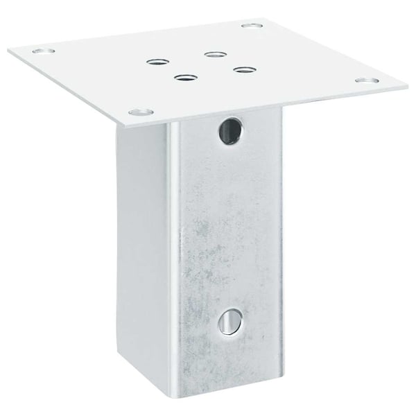 vidaXL Stolpebunner firkantet 4 stk sølv 61x61 mm galvanisert stål