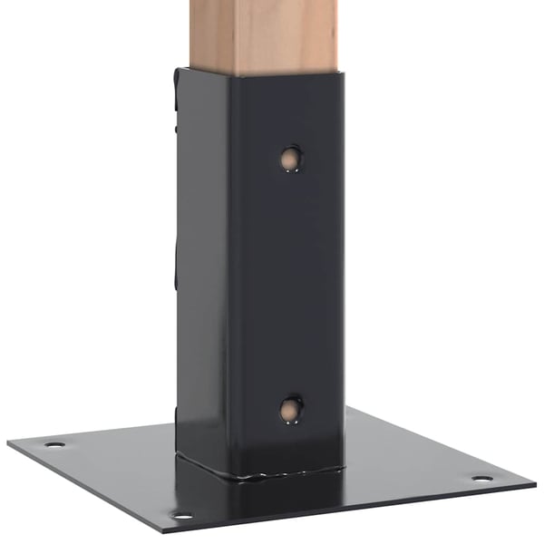 vidaXL Stolpebunner firkantet 4 stk 51x51 mm pulverlakkert stål