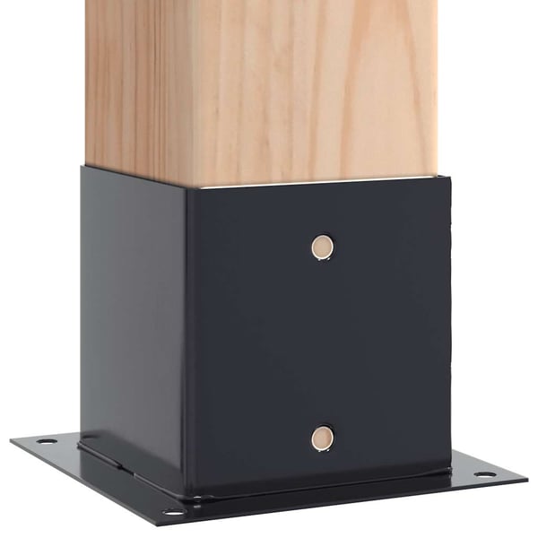 vidaXL Stolpebunner firkantet 4 stk 141x141 mm pulverlakkert stål