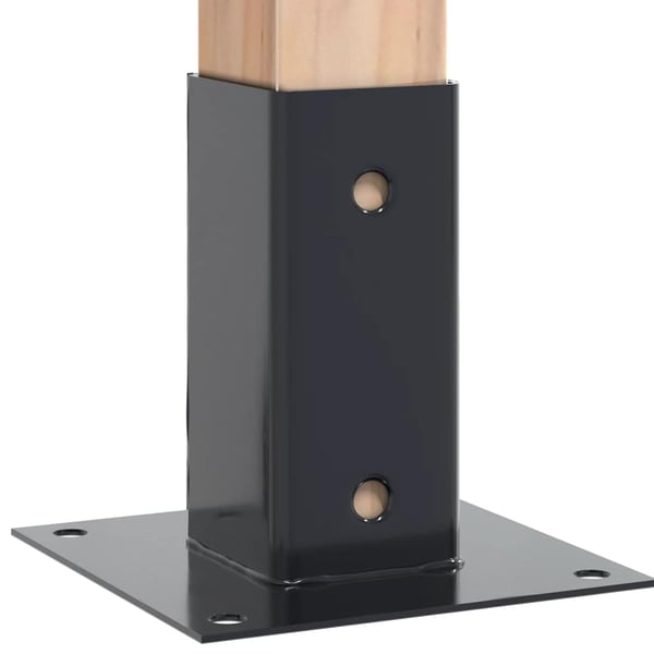 vidaXL Stolpebunner firkantet 12 stk 61x61 mm pulverlakkert stål