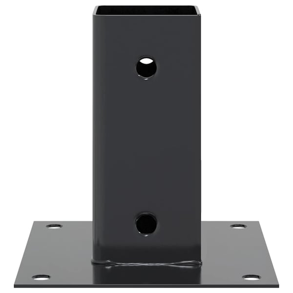 vidaXL Stolpebunner firkantet 12 stk 61x61 mm pulverlakkert stål
