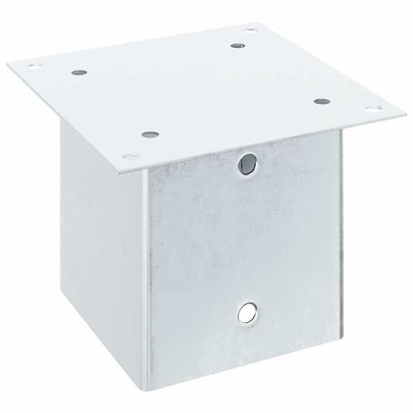 vidaXL Stolpebunner firkantet 12 stk sølv 141x141 mm galvanisert stål