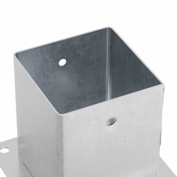 vidaXL Stolpebunner firkantet 4 stk sølv 101x101 mm galvanisert stål