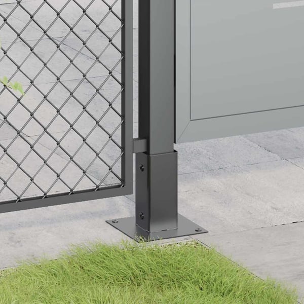 vidaXL Stolpebunner firkantet 4 stk 61x61 mm pulverlakkert stål